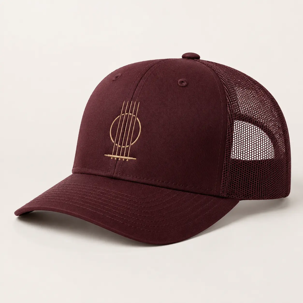 Rope Trucker Cap in Maroon, Front